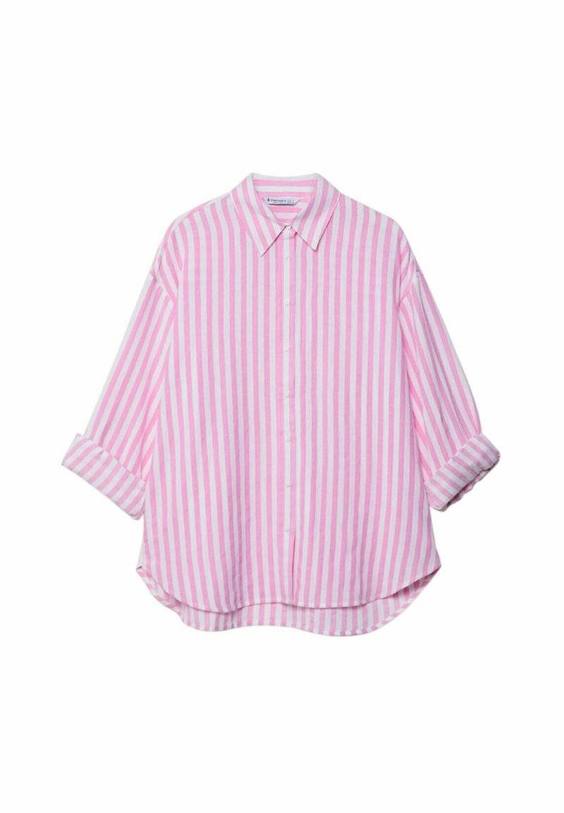 Stradivarius Stradivarius STRIPED - Button-down blouse - light pink Bis zu 50% Rabatt
