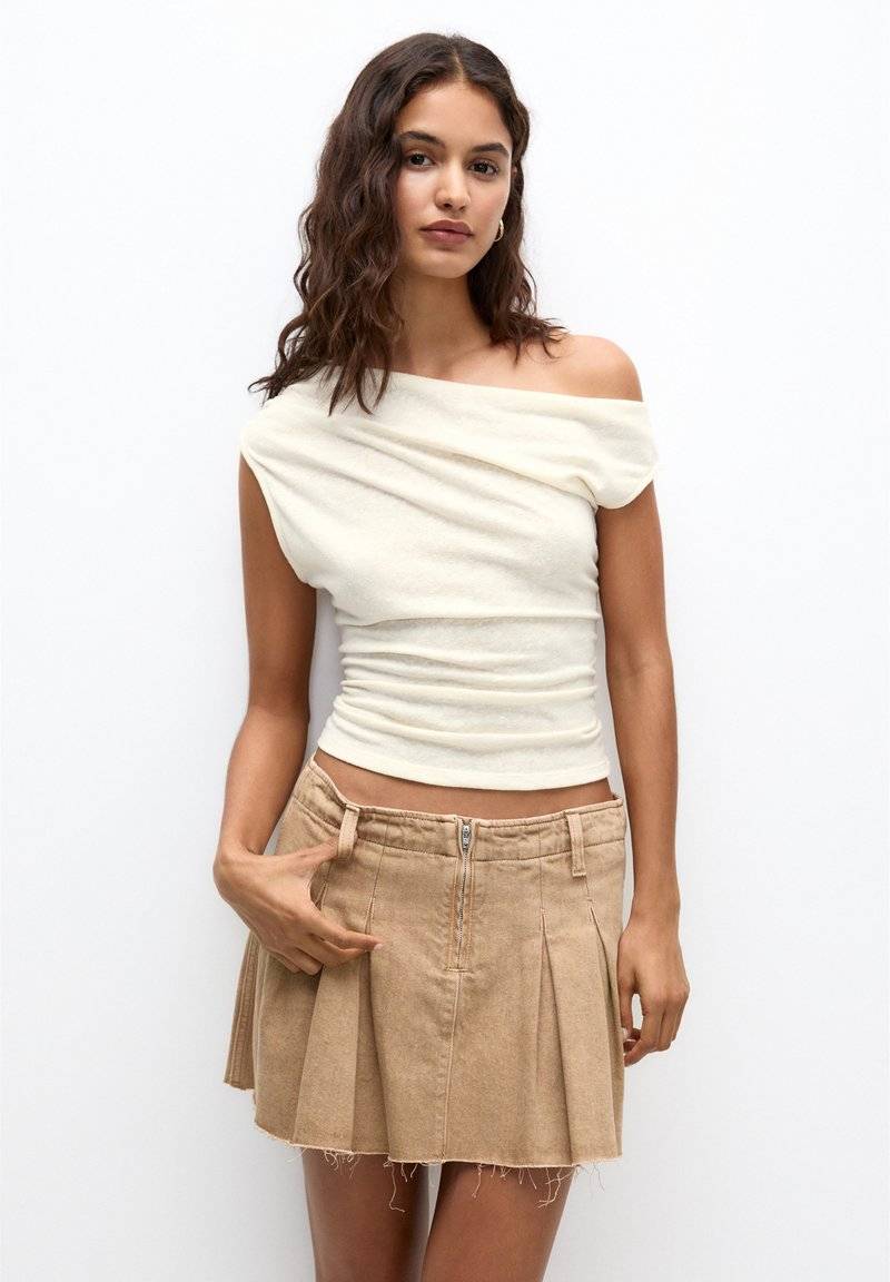 PULL&BEAR PULL&BEAR ASYMMETRIC RUSTIC - Top - beige