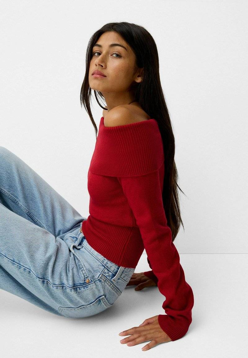 Bershka Bershka Jumper - red Super Rabatt
