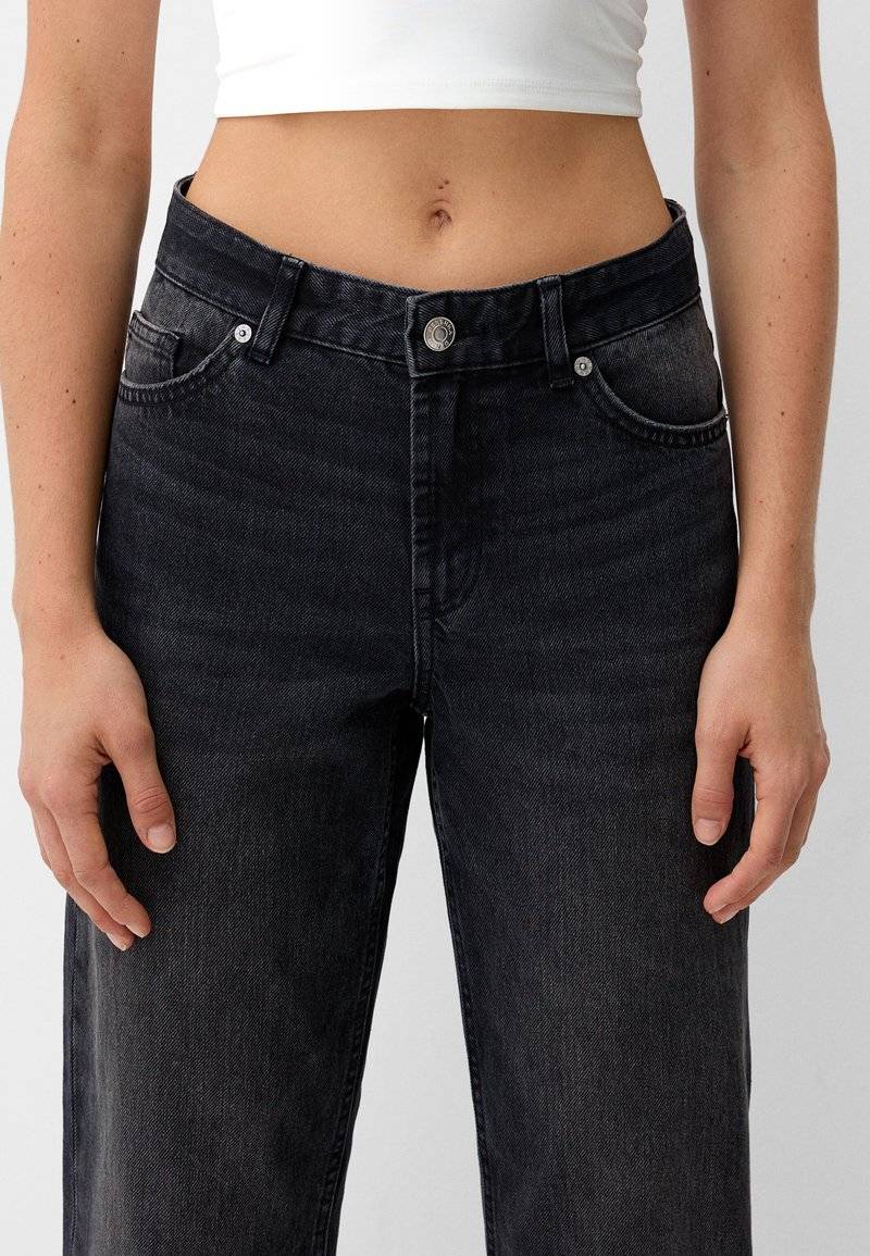Bershka Bershka Straight leg jeans - dark grey Wochenangebot
