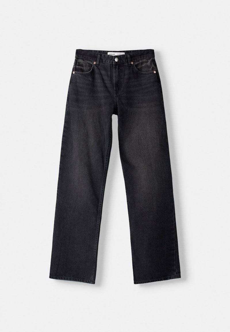 Bershka Bershka Straight leg jeans - dark grey Wochenangebot