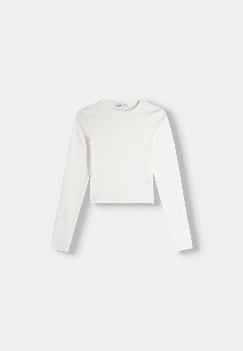 Bershka Bershka LONG SLEEVE - Long sleeved top - white Letzte 2 Tage