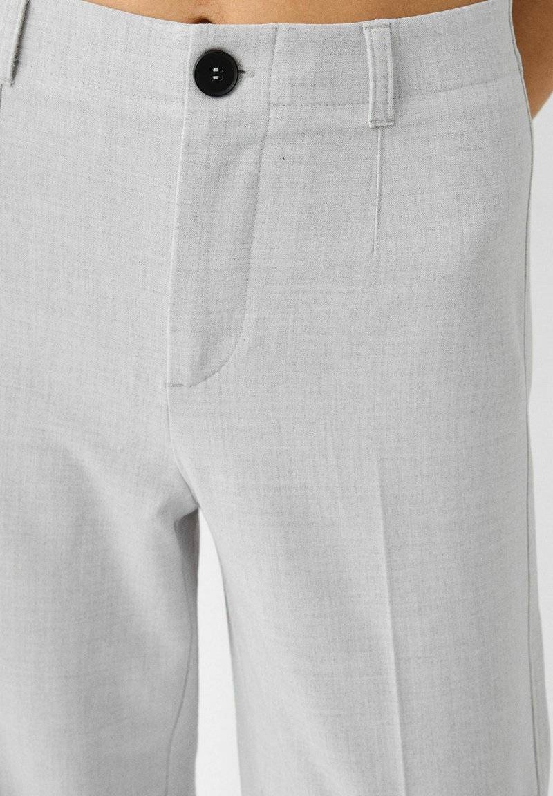 Bershka Bershka WIDE TAILORED - Trousers - mottled grey Bis zu 50% Rabatt