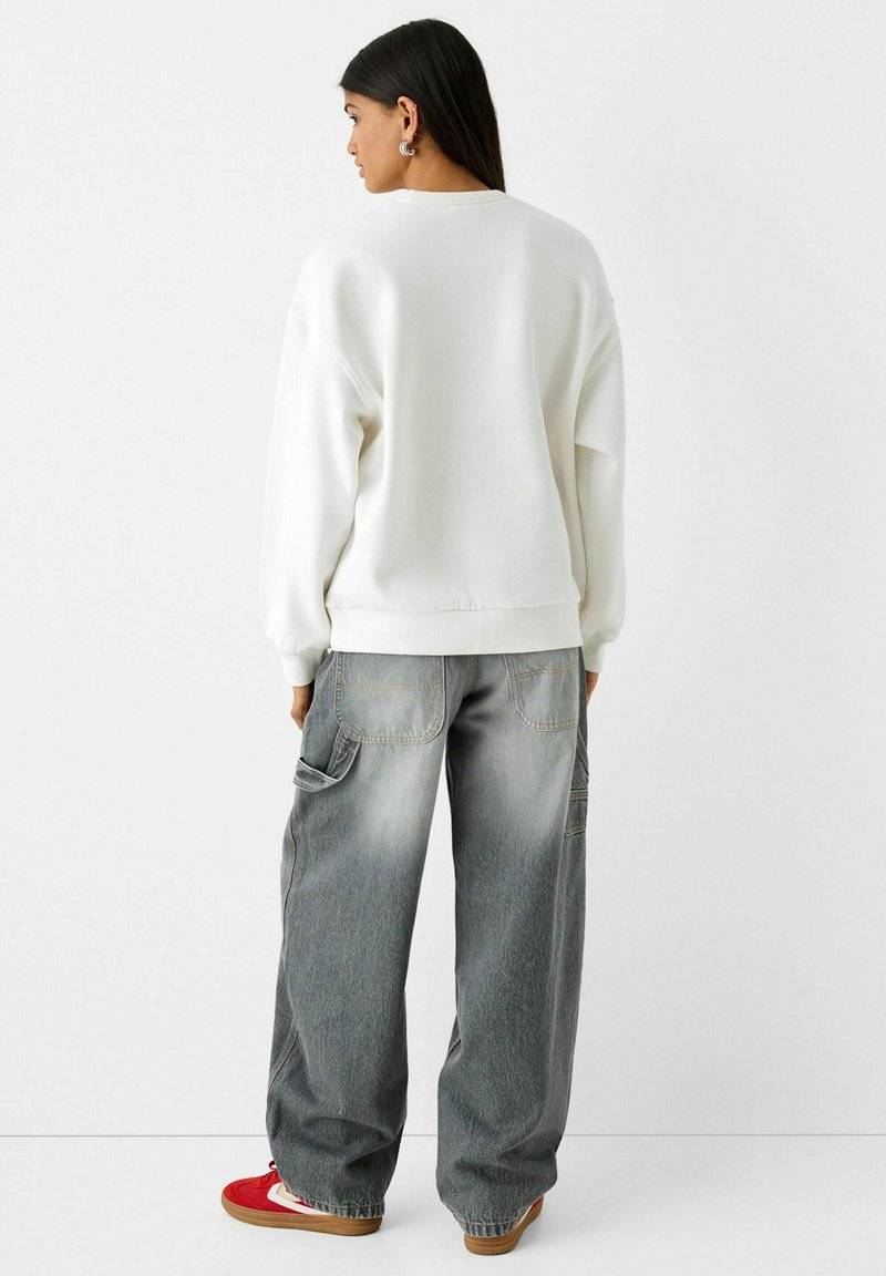 Bershka Bershka Sweatshirt - white Bis zu 60% Rabatt