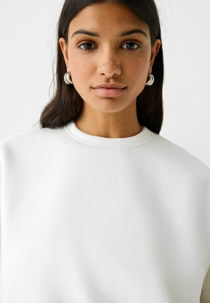 Bershka Bershka Sweatshirt - white Bis zu 60% Rabatt