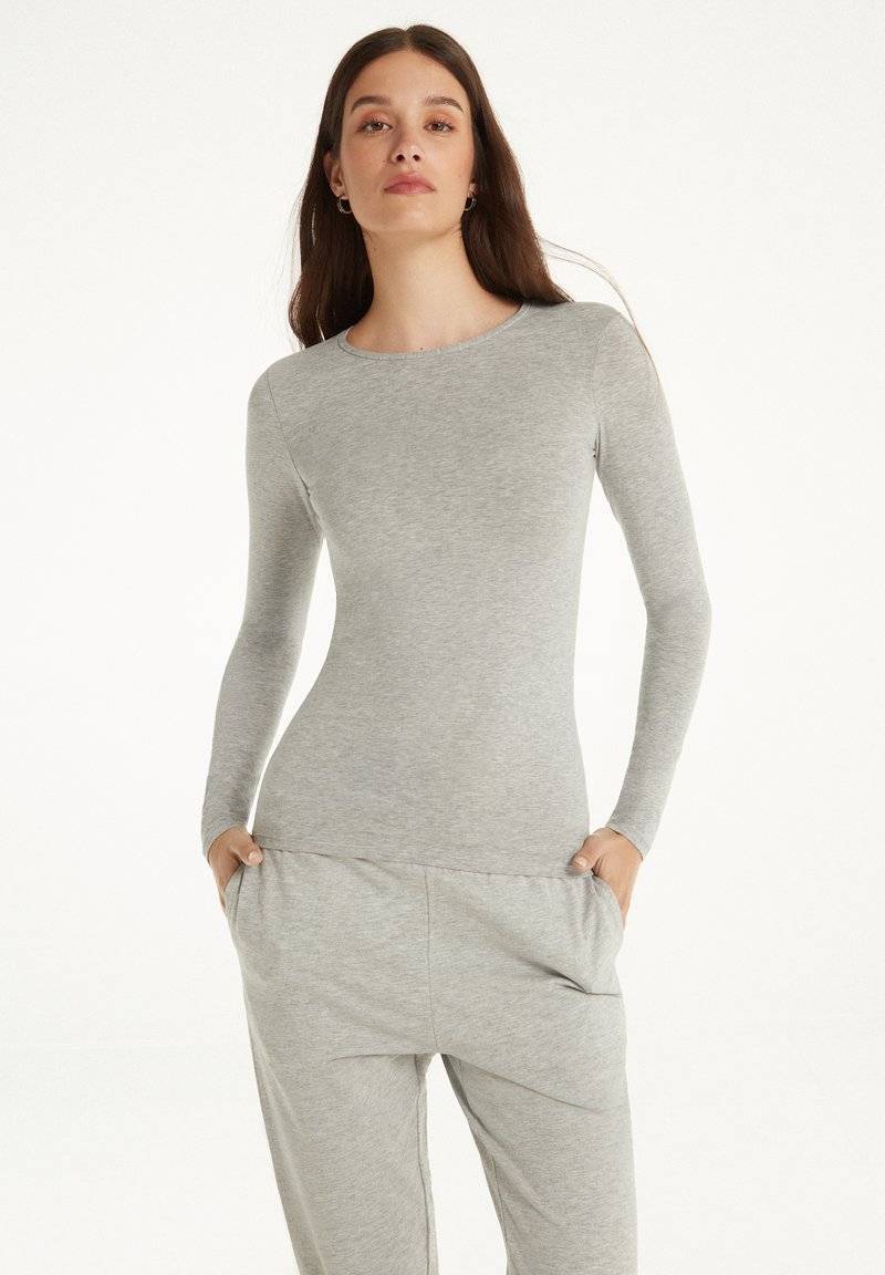 Tezenis Tezenis STRETCH ROUND-NECK - Long sleeved top - grigio melange chiar Nur für heute