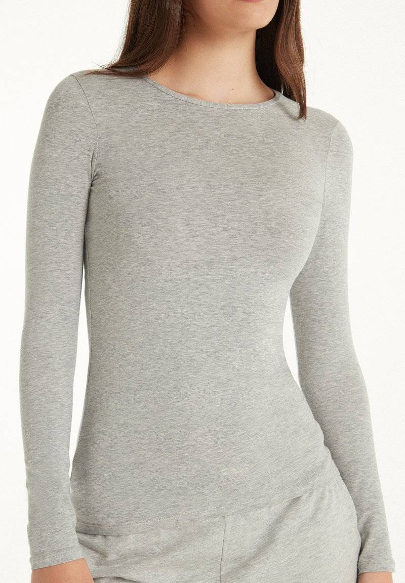 Tezenis Tezenis STRETCH ROUND-NECK - Long sleeved top - grigio melange chiar Nur für heute