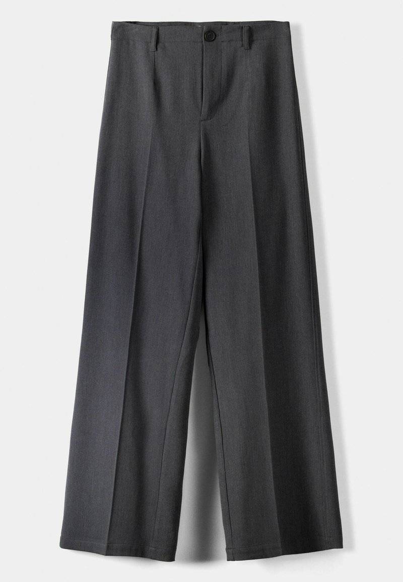 Bershka Bershka WIDE TAILORED - Trousers - mottled dark grey Bis zu 55% Rabatt