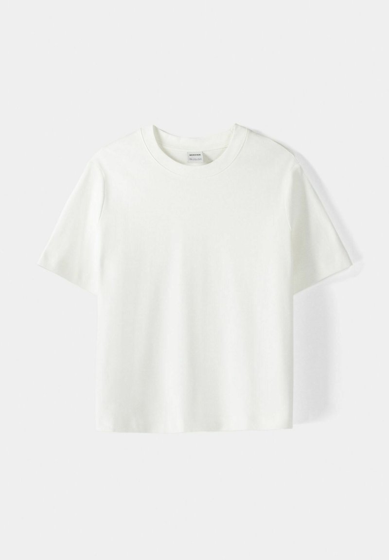 Bershka Bershka SHORT SLEEVE - Basic T-shirt - white Sonderangebote