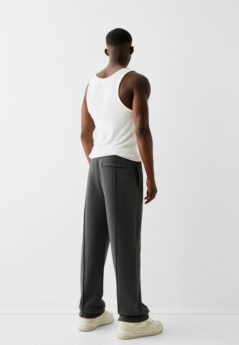 Bershka Bershka WIDE - Tracksuit bottoms - dark grey Bis zu 65% Rabatt