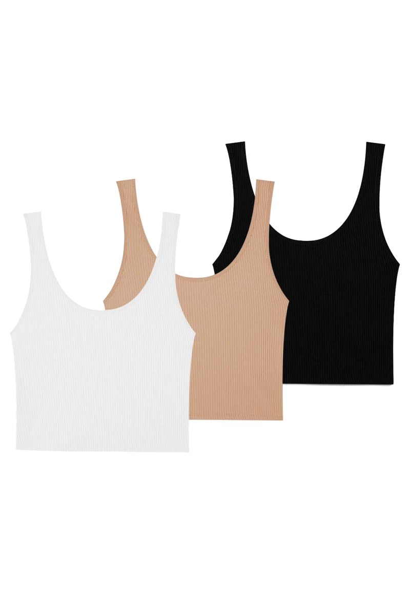 Stradivarius Stradivarius 3 PACK - Top - black Nur für heute