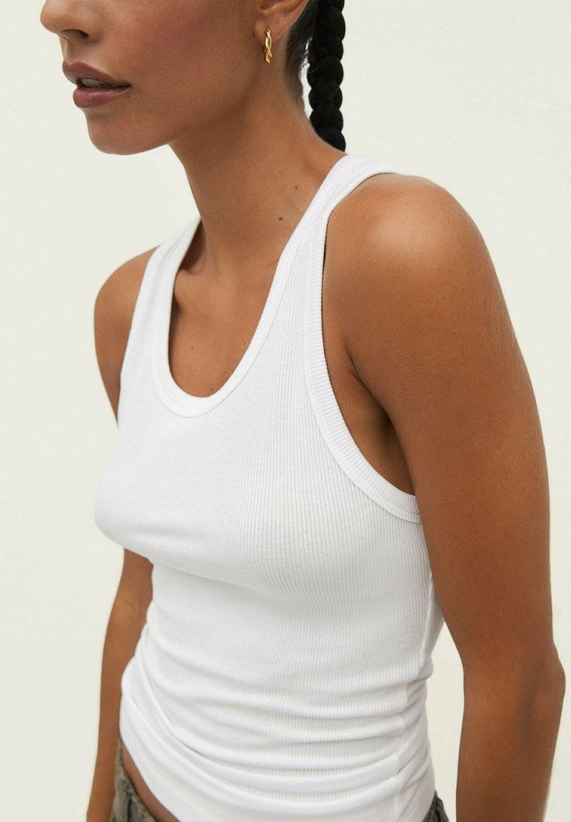 Stradivarius Stradivarius RACERBACK - Top - white denim Fabrikladen