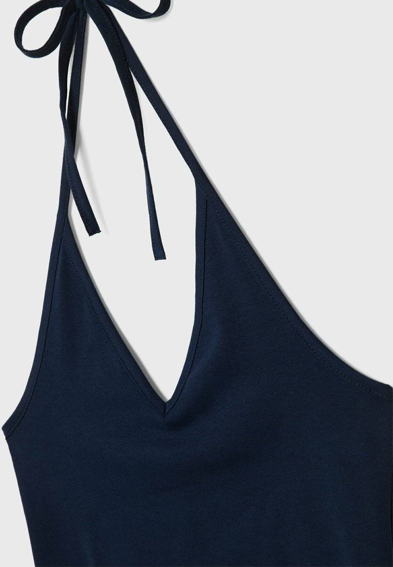 Stradivarius Stradivarius TIED HALTER - Top - dark blue Discount Store für neue Produkte