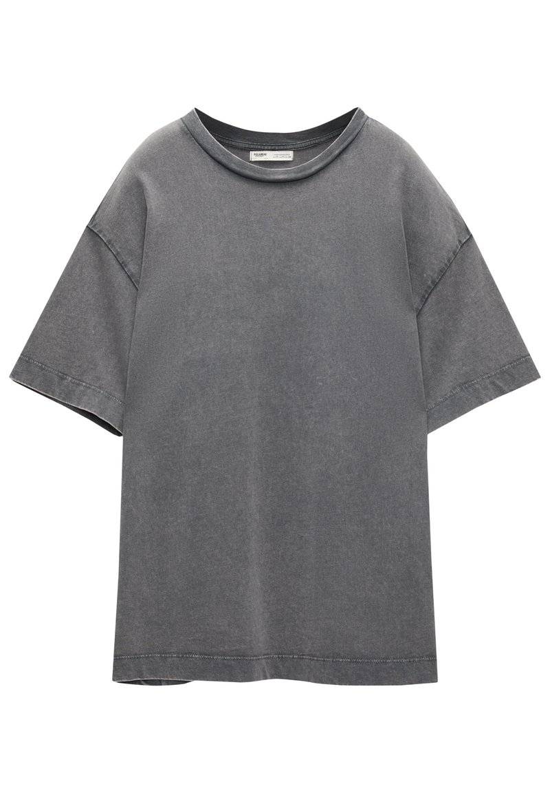 PULL&BEAR PULL&BEAR SHORT SLEEVE - Basic T-shirt - dark grey Riesige Rabatte