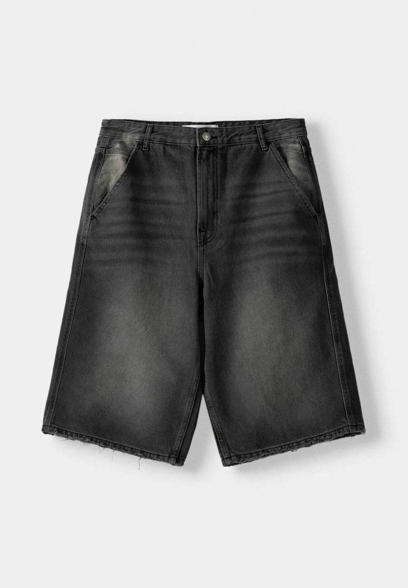 Bershka Bershka SKATER - Denim shorts - black Kostenloser Versand international