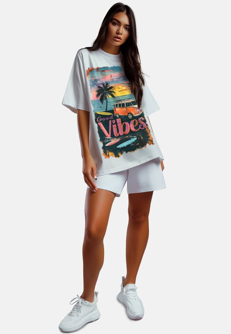 Reichstadt Reichstadt 24RSW057 SURFSIDE-VIBES - Print T-shirt - surfside vibes Im Verkauf