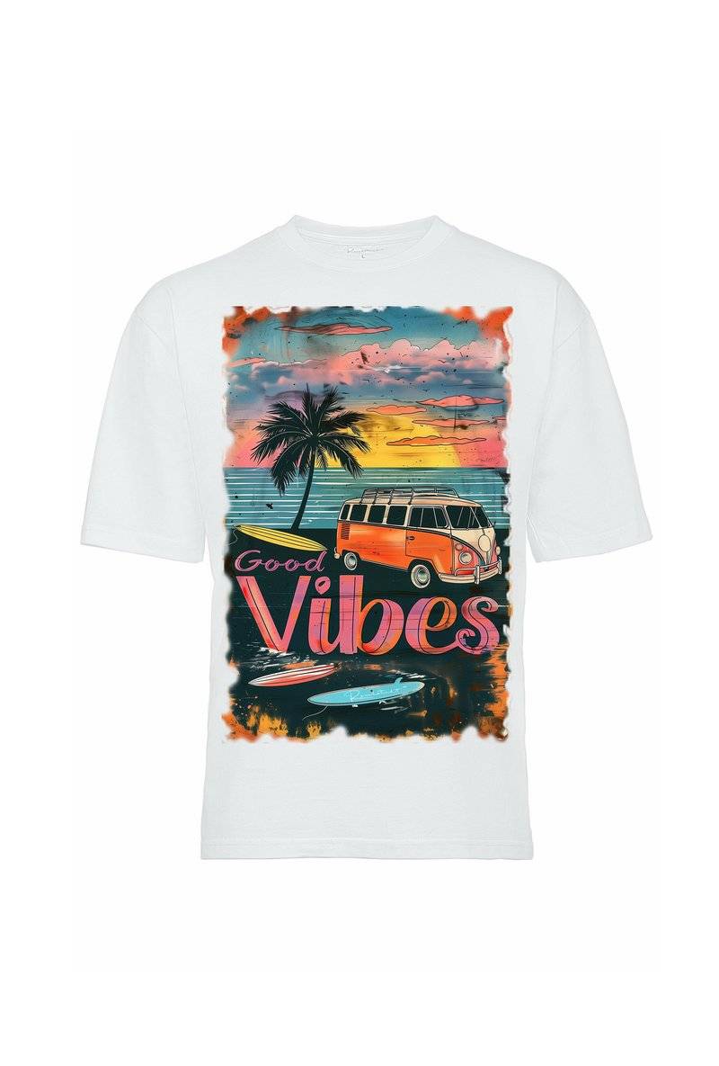Reichstadt Reichstadt 24RSW057 SURFSIDE-VIBES - Print T-shirt - surfside vibes Im Verkauf