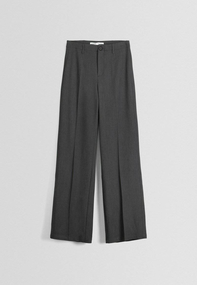 Bershka Bershka WIDE-LEG TAILORED - Trousers - mottled dark grey Neuheiten