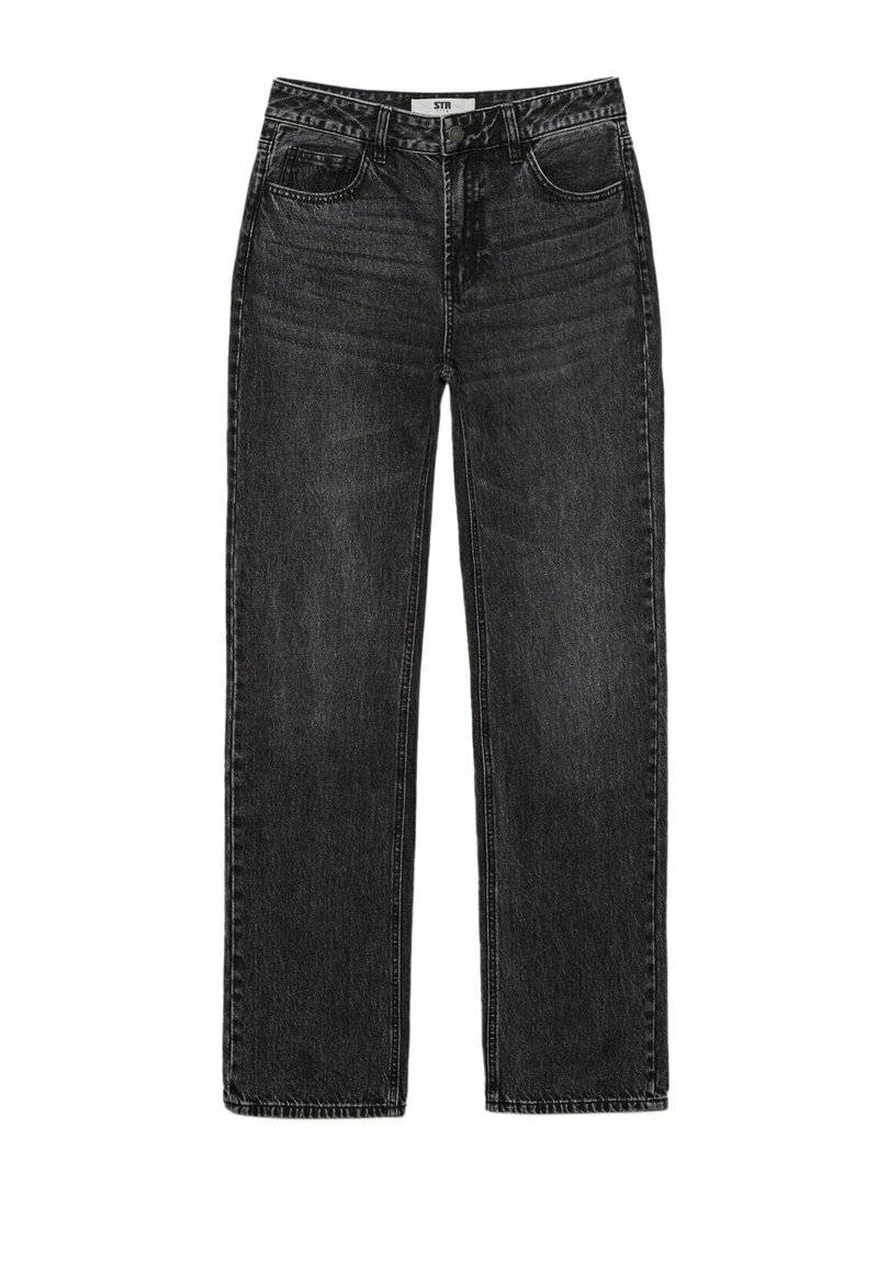 Stradivarius Stradivarius Straight leg jeans - dark grey Riesige Ersparnisse