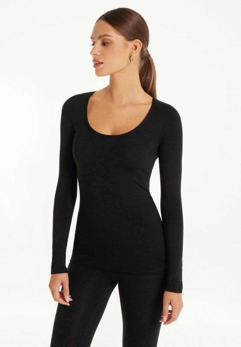 Tezenis Tezenis ROUND-NECK - Long sleeved top - nero Begrenzte Freigabe