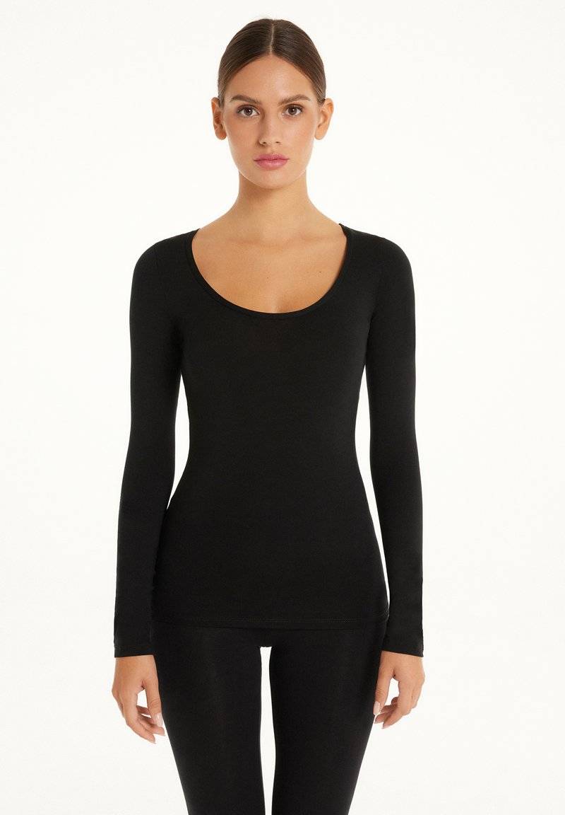 Tezenis Tezenis ROUND-NECK - Long sleeved top - nero Begrenzte Freigabe