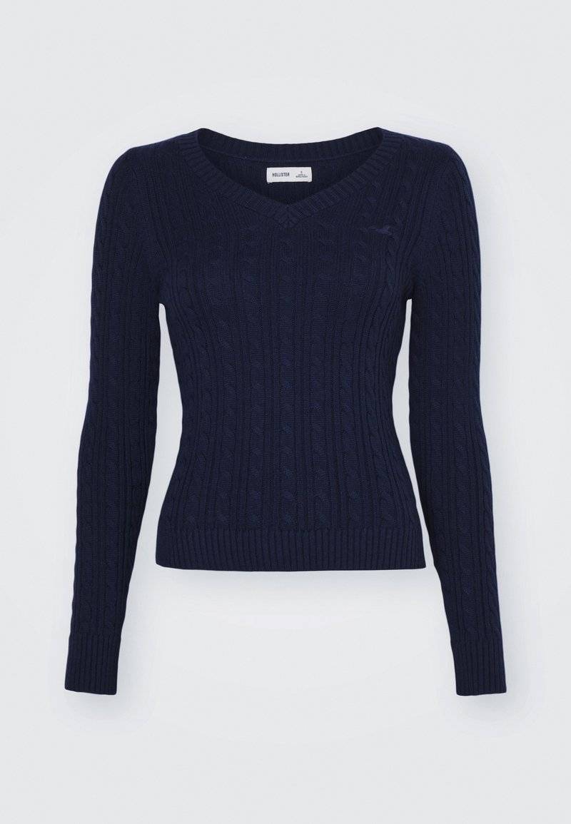 Hollister Co. Hollister Co. ICON CABLE V NECK - Jumper - navy blazer JETZT KAUFEN