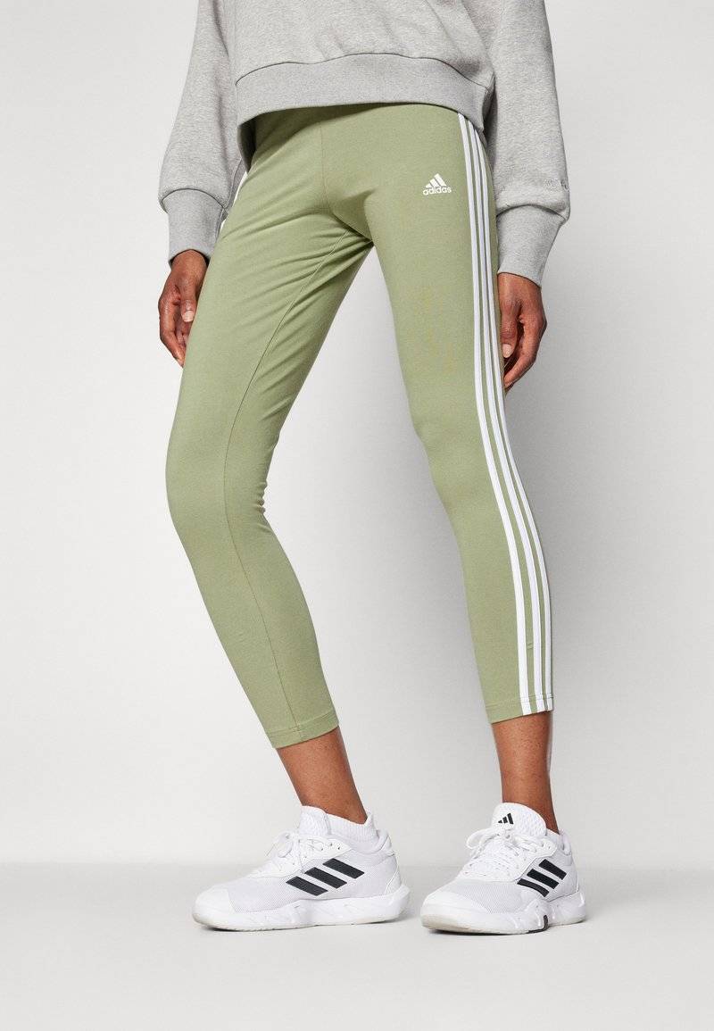 adidas Sportswear adidas Sportswear ESSENTIALS 3 STRIPES HIGH WAISTED - Leggings - tent green Online