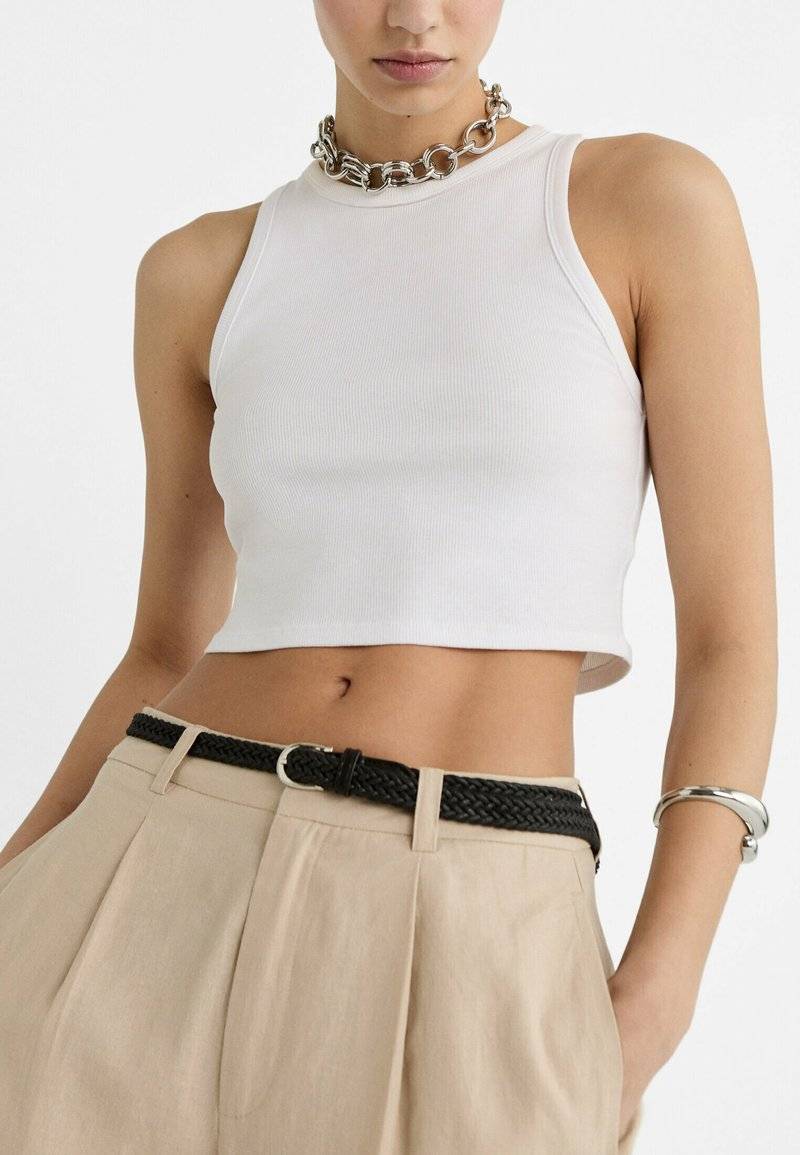 Stradivarius Stradivarius WITH BELT - Trousers - beige Bis zu 65% Rabatt