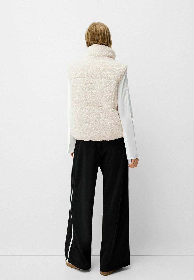 Bershka Bershka REVERSIBLE - Waistcoat - white Riesige Rabatte