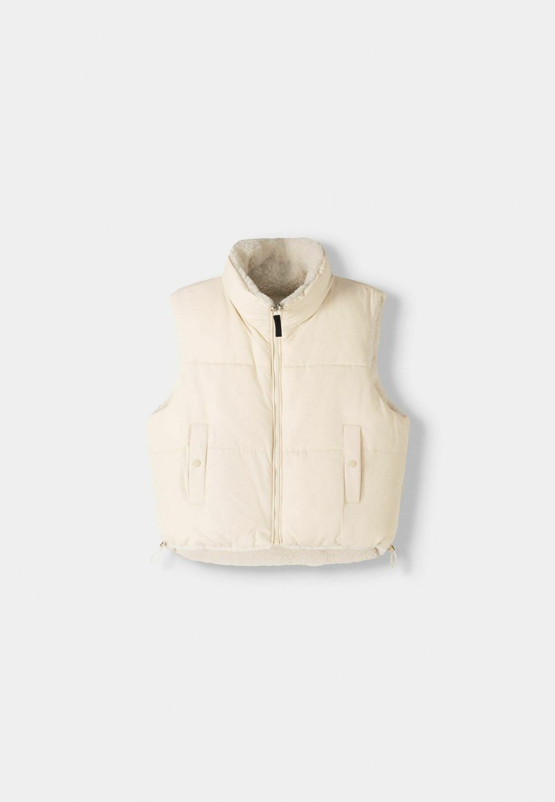 Bershka Bershka REVERSIBLE - Waistcoat - white Riesige Rabatte