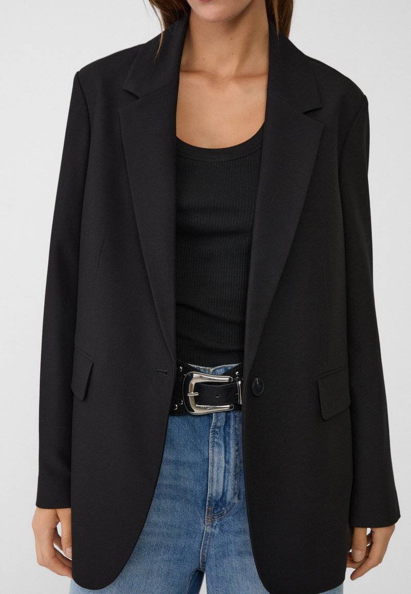Stradivarius Stradivarius REGULAR FIT - Short coat - black Rabatte dieses Monats