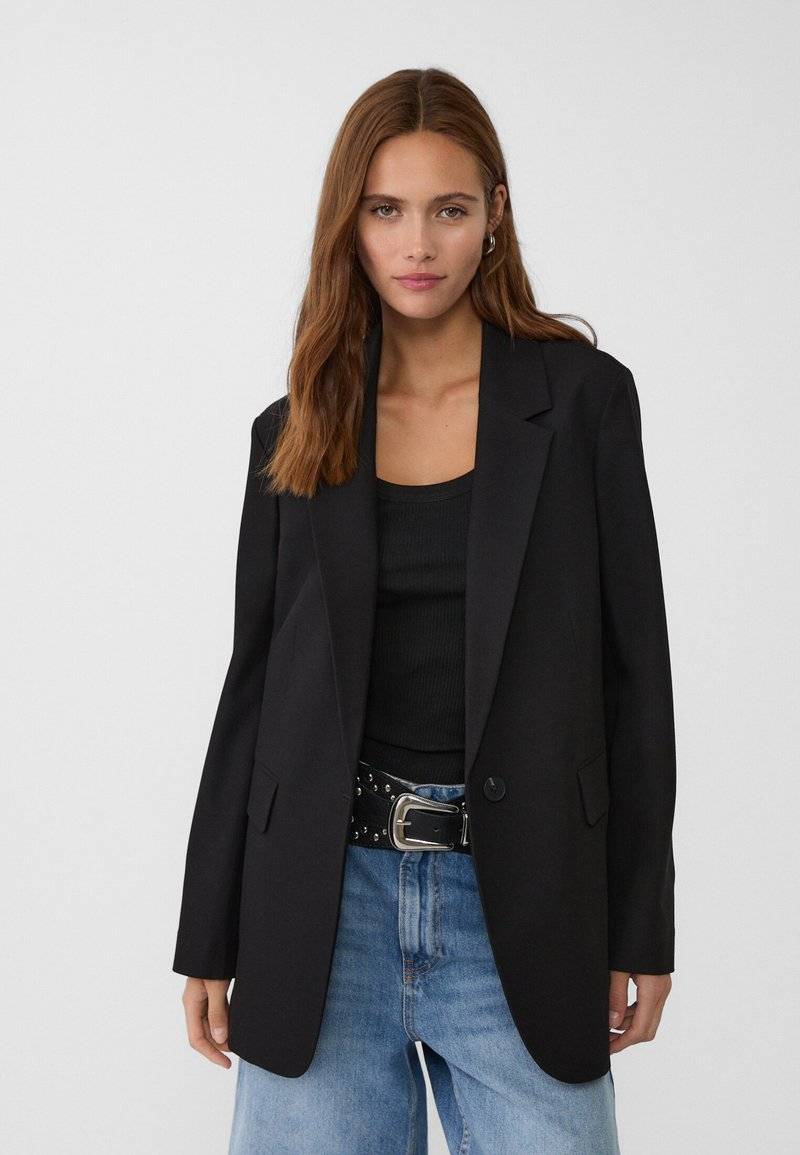 Stradivarius Stradivarius REGULAR FIT - Short coat - black Rabatte dieses Monats