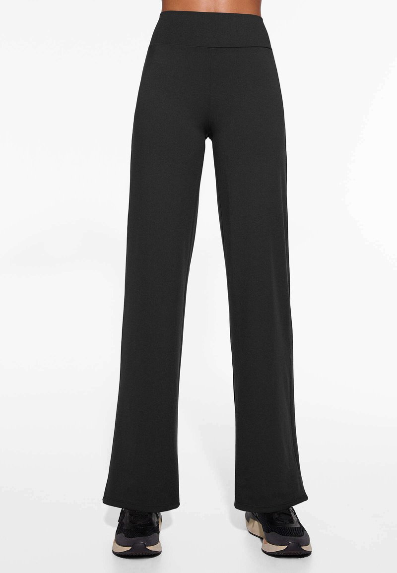 OYSHO OYSHO HIGH-RISE COMFORTLUX STRAIGHT-LEG - Trousers - black Rabatt