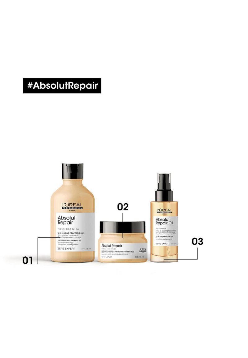 L'OREAL PROFESSIONNEL L'OREAL PROFESSIONNEL ABSOLUT REPAIR SHAMPOO FOR DRY & DAMAGED HAIR - Shampoo Heißer Verkauf