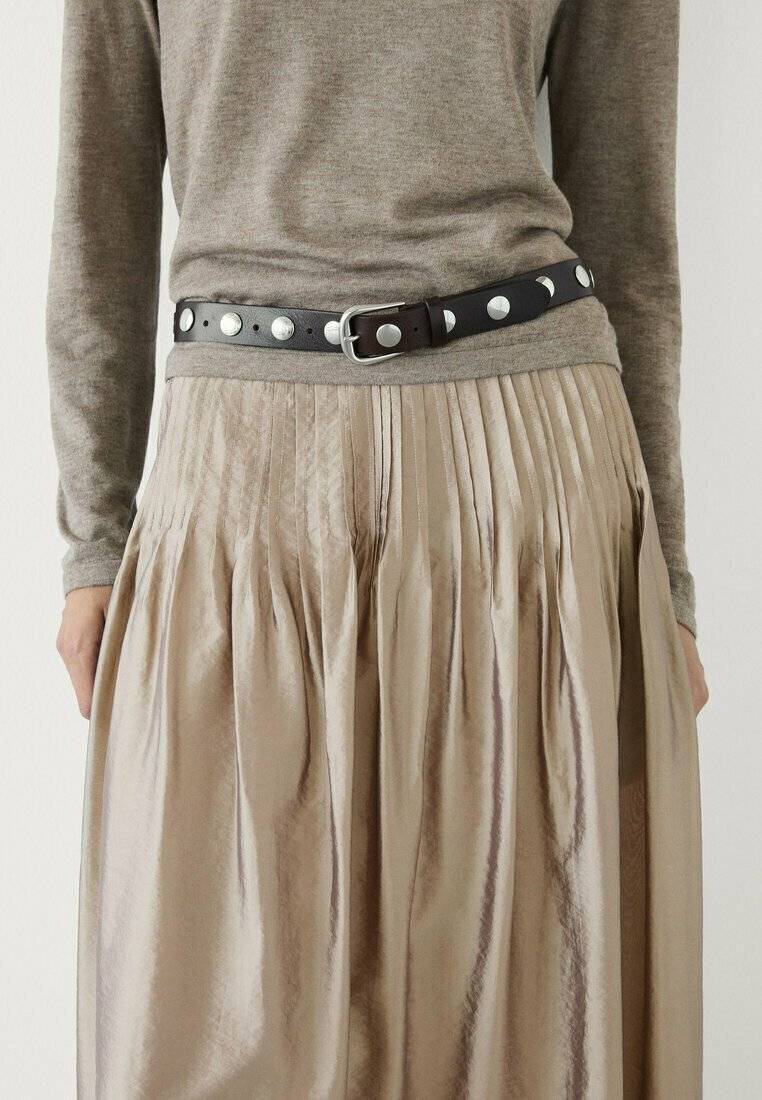 Massimo Dutti Massimo Dutti Pleated skirt - beige Sonderangebot der Fabrik