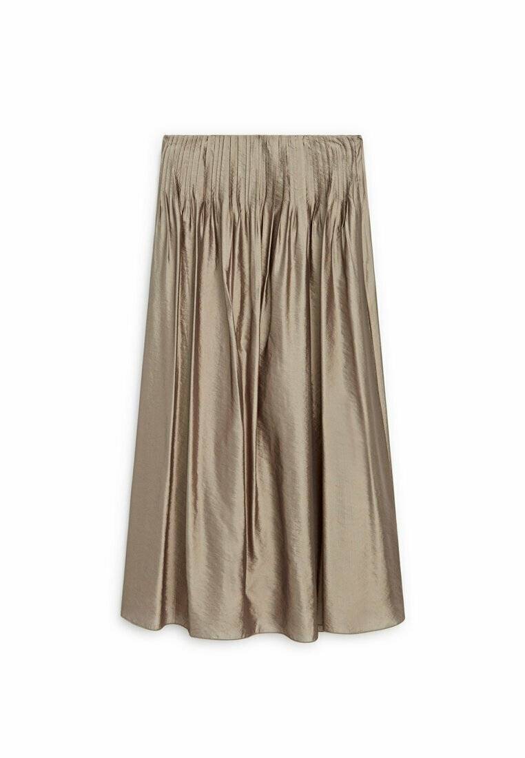 Massimo Dutti Massimo Dutti Pleated skirt - beige Sonderangebot der Fabrik