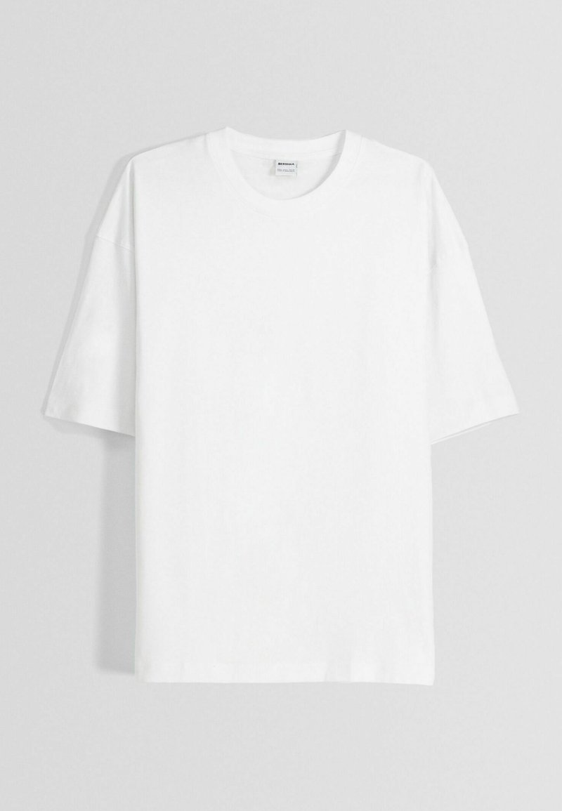 Bershka Bershka SHORT SLEEVE - Basic T-shirt - white Kostenloser Versand international
