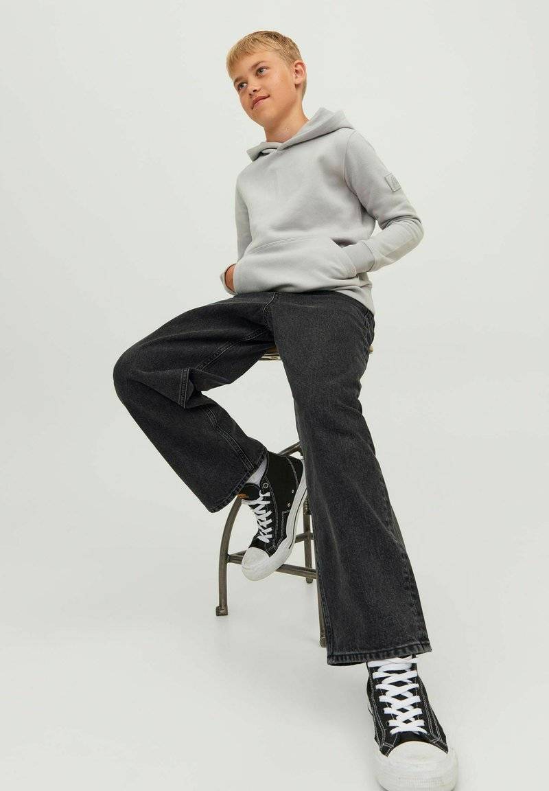 Jack & Jones Junior Jack & Jones Junior ALEX ORIGINAL MF BAGGY - Flared Jeans - black denim Fabrikladen
