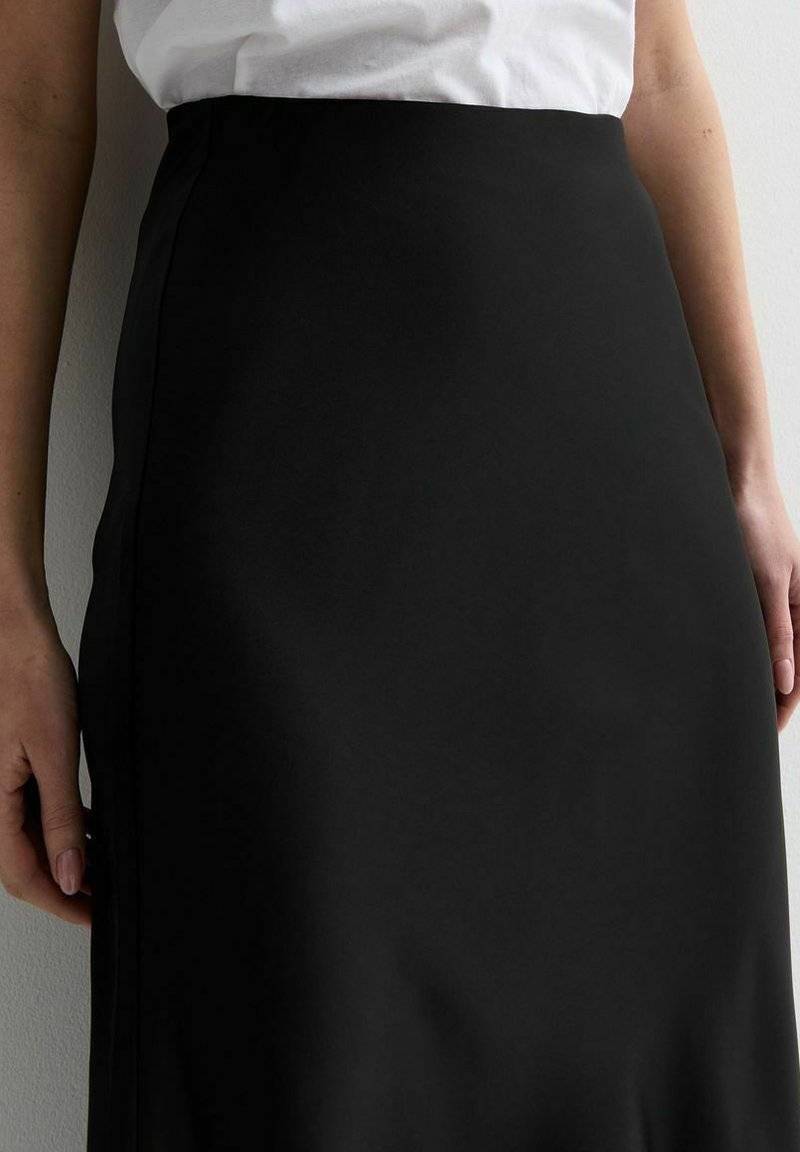 New Look New Look BIAS CUT MIDI - A-line skirt - black Rabatte dieses Monats