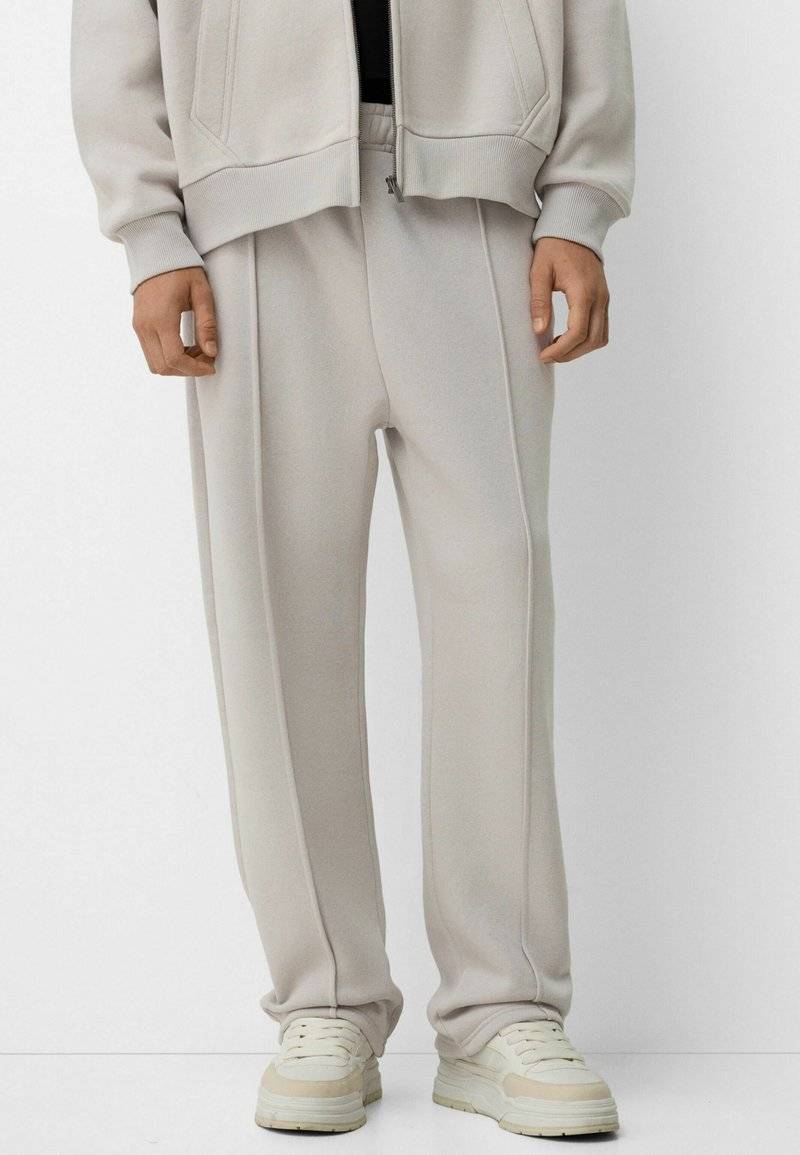Bershka Bershka SET Zip-Up Sweatshirt + WIDE LEG - Tracksuit - white Fabrik Onlineshop
