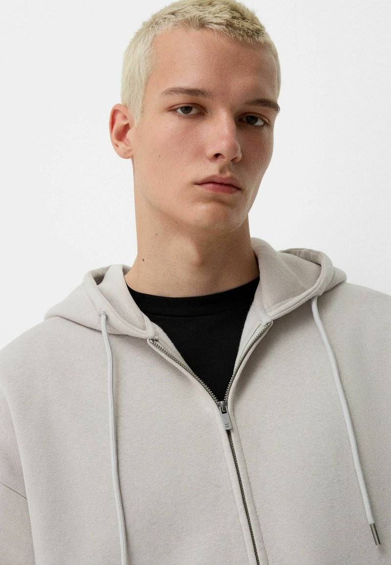 Bershka Bershka SET Zip-Up Sweatshirt + WIDE LEG - Tracksuit - white Fabrik Onlineshop