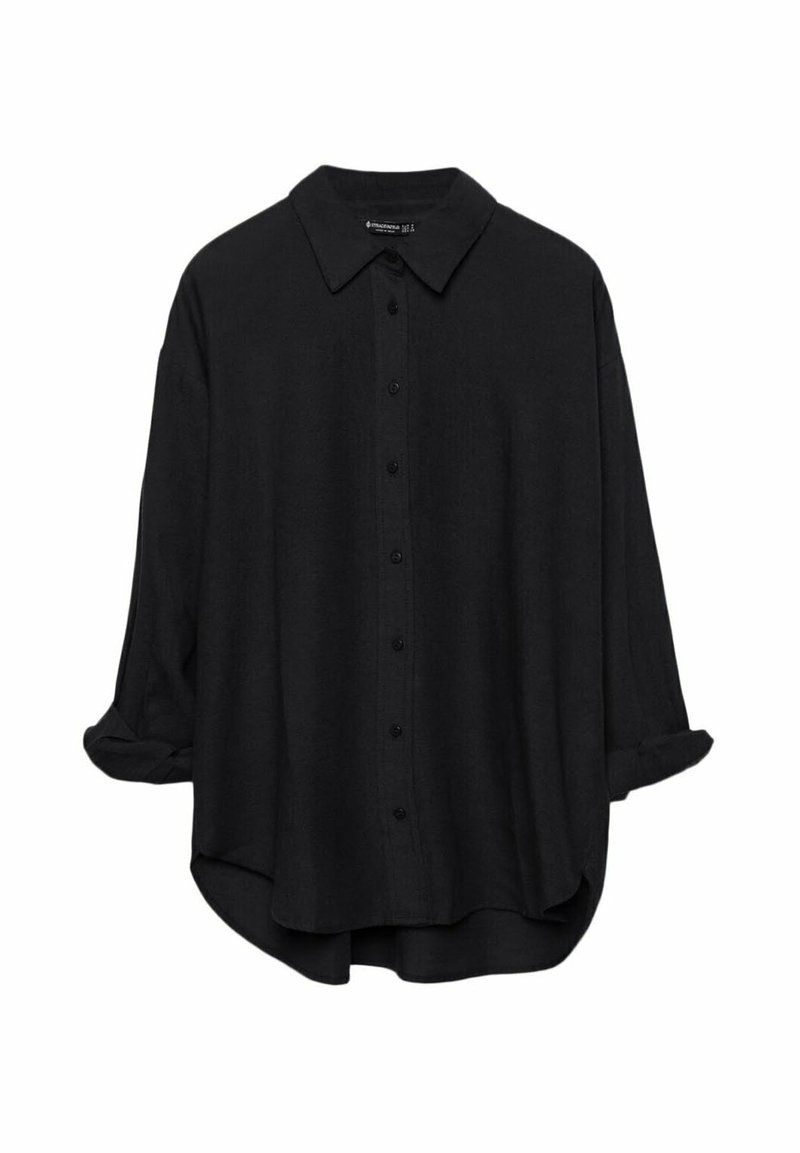 Stradivarius Stradivarius RUSTIKALES DAILY - Button-down blouse - black Rabatt