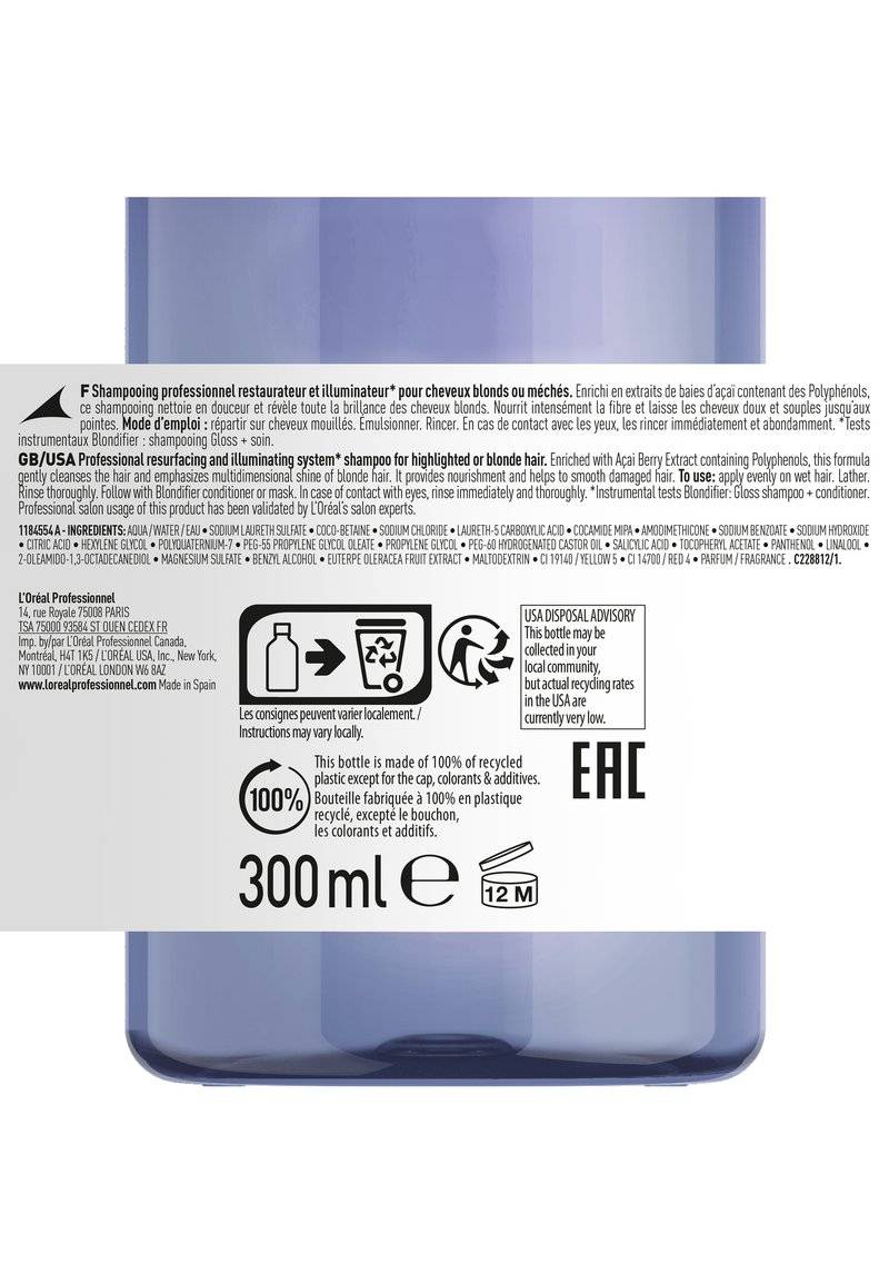 L'OREAL PROFESSIONNEL L'OREAL PROFESSIONNEL BLONDIFIER SHAMPOO GLOSS FOR HIGHLIGHTED OR BLONDE HAIR - Shampoo Zeitlich begrenztes Angebot