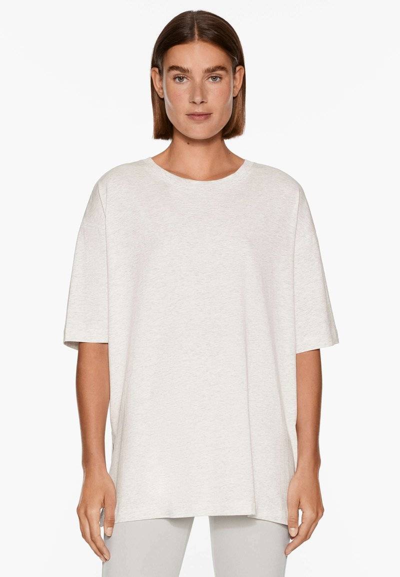 OYSHO OYSHO SHORT SLEEVE - Basic T-shirt - mottled light grey Nur für heute