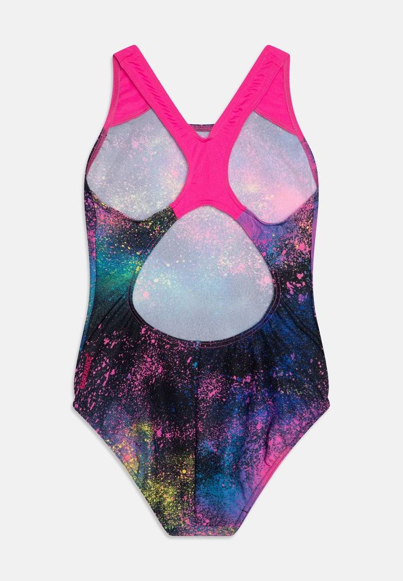 Speedo Speedo GIRLS DIGITAL SPLASHBACK - Swimsuit - black/flare pink/bolt/lemon drizzle 50% Rabatt für begrenzte Zeit