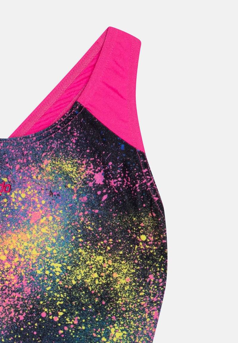 Speedo Speedo GIRLS DIGITAL SPLASHBACK - Swimsuit - black/flare pink/bolt/lemon drizzle 50% Rabatt für begrenzte Zeit