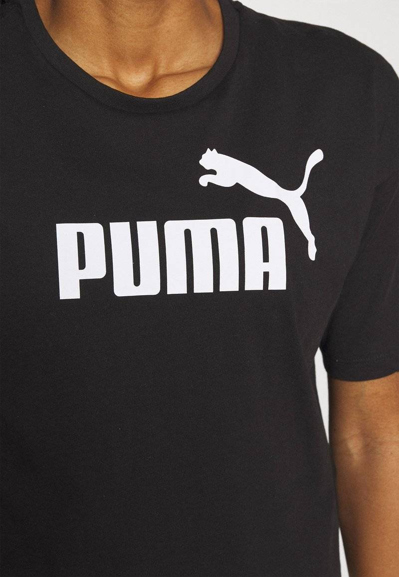 Puma Puma CROPPED LOGO TEE - Print T-shirt - puma black Online