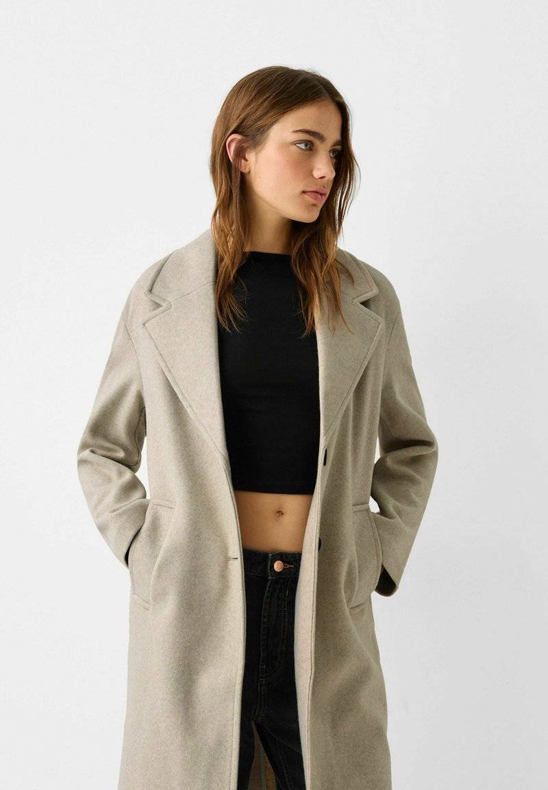 Bershka Bershka SOFT - Classic coat - white Günstig kaufen