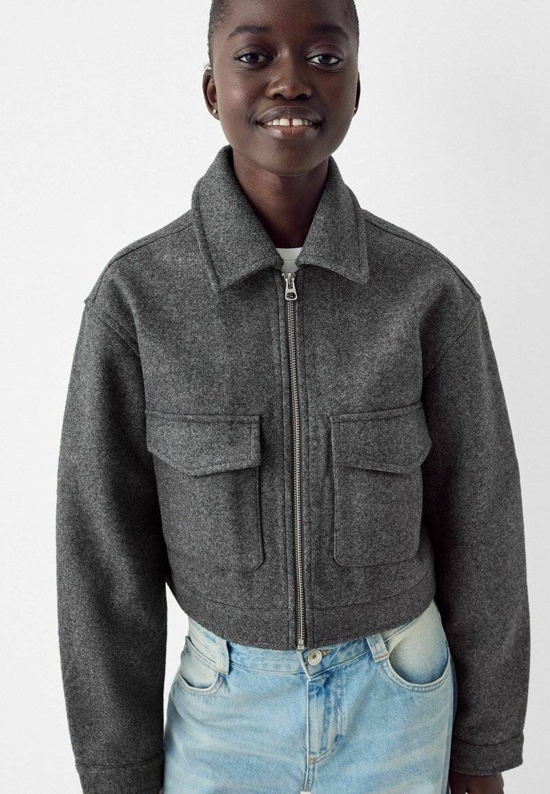 Bershka Bershka Summer jacket - blue grey Preisnachlass