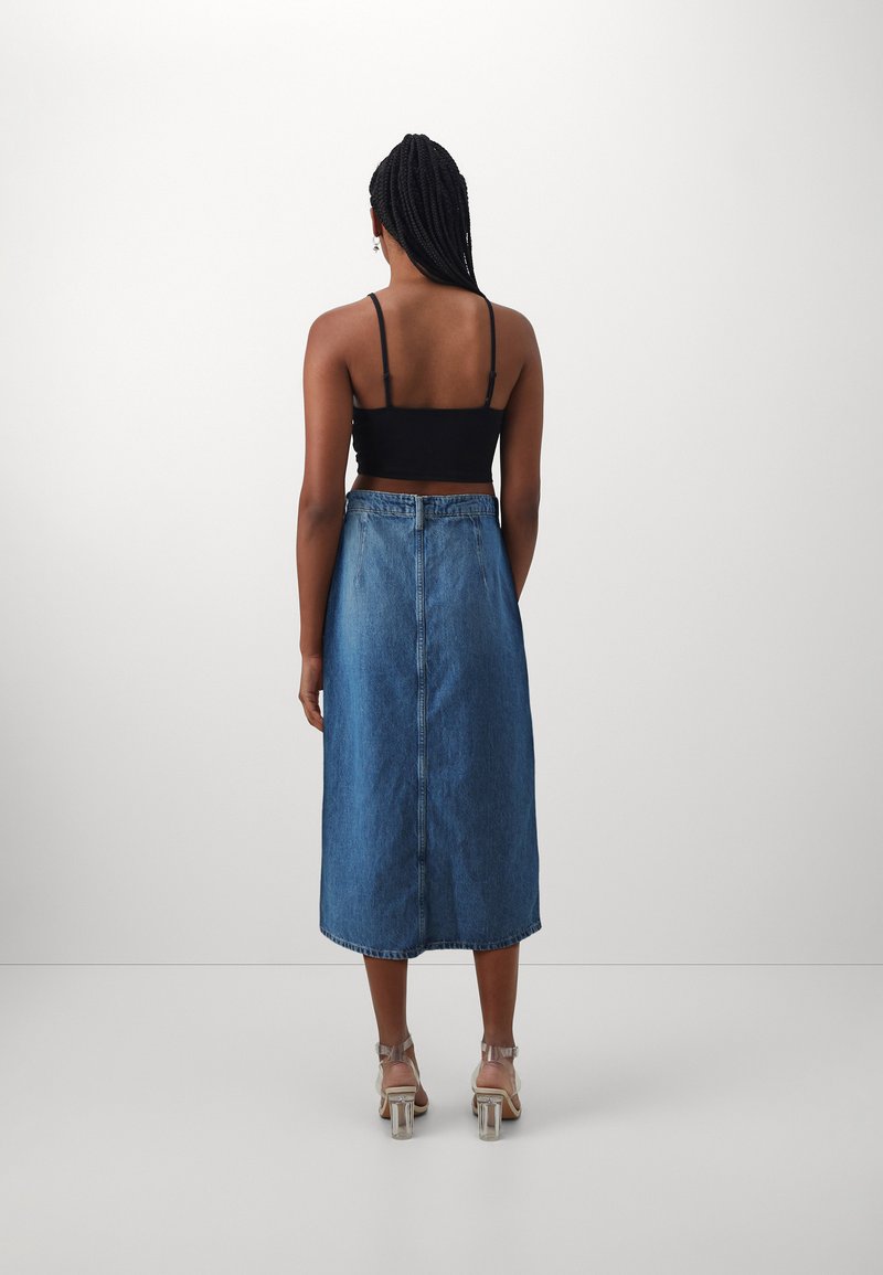 ONLY ONLY ONLCECE MIDI BUTTON SKIRT - A-line skirt - medium blue denim Osterangebot
